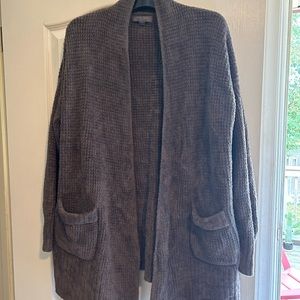 Barefoot Dreams Cozy Chic ash grey cardigan Xl. Very lightly used.